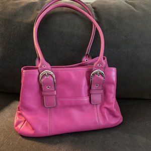 Tignanello Hot Pink, Pebble Grained, Leather Bag-Medium